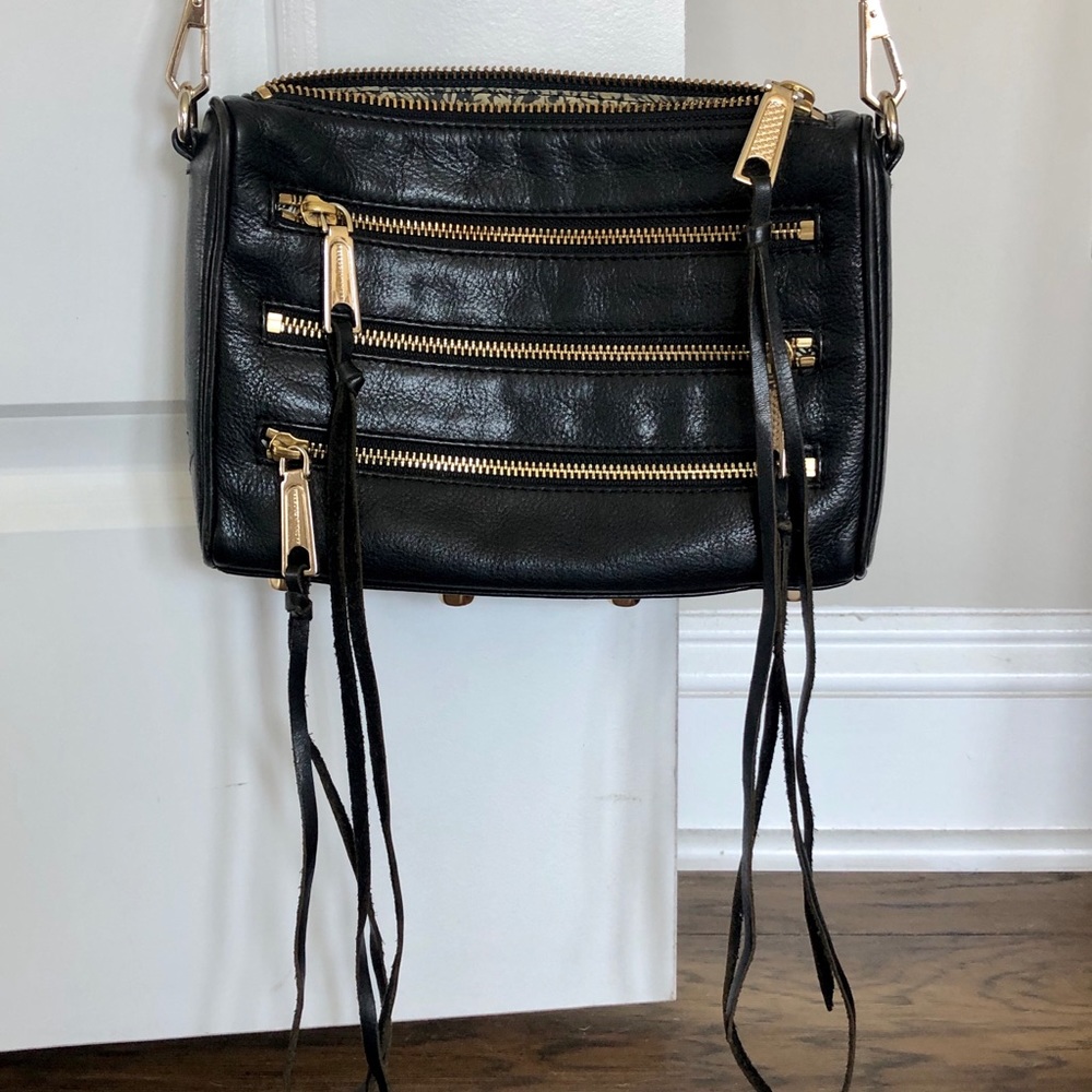Rebecca Minkoff Black 4 zipper cross body